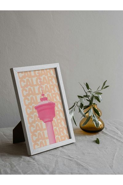 Arthopia Calgary Pink City Cities Pinterest Αφίσα με κορνίζα Υψηλής ποιότητας διακοσμητικό σχέδιο ζωγραφικής