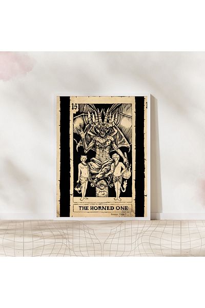 Arthopia Κάρτα Ταρώ The Horned One Pinterest Διακοσμητική αφίσα Πίνακας υψηλής ποιότητας σχεδίου με πλαίσιο