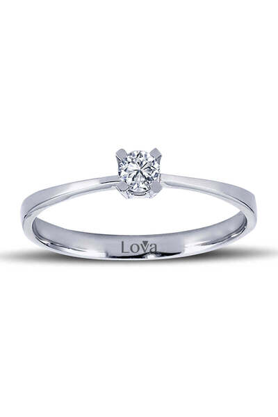 Lova F Renk 0,13 Karat Pırlanta Tektaş Yüzük - 1050133
