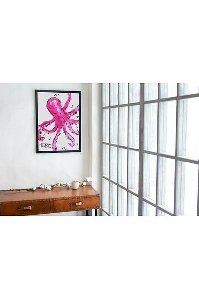 Arthopia Ροζ χαριτωμένο χταπόδι Sweety Octopus Pinterest Δώρο Αφίσα Πλαίσιο Καλλιτεχνικό Σχέδιο Πίνακας
