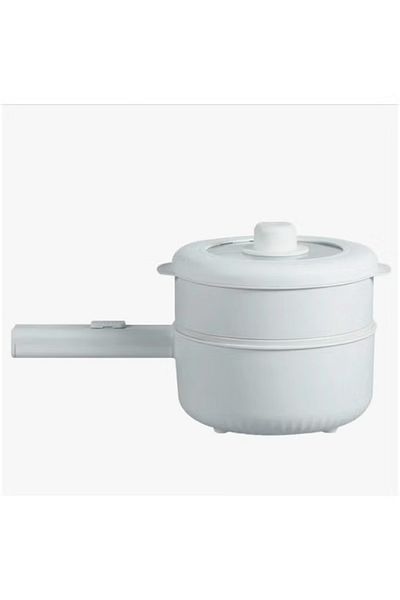 Primo Plus Electric Heating Pot 2L with Steamer and Temperature Control, Non-Stick Cooker, Electric Frying Pan,