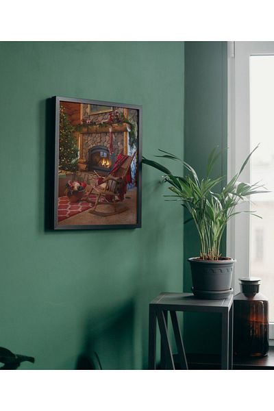 Arthopia Τζάκι Tree House Χριστουγεννιάτικη Πρωτοχρονιά Χριστουγεννιάτικη αφίσα με κορνίζα Δώρο Διακόσμηση Σχέδιο Ζωγραφική