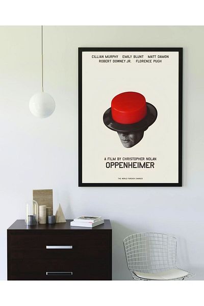 Arthopia Αφίσα ταινίας Oppenheimer 1 Δώρο Pinterest Πίνακας καλλιτεχνικού σχεδιασμού με κορνίζα