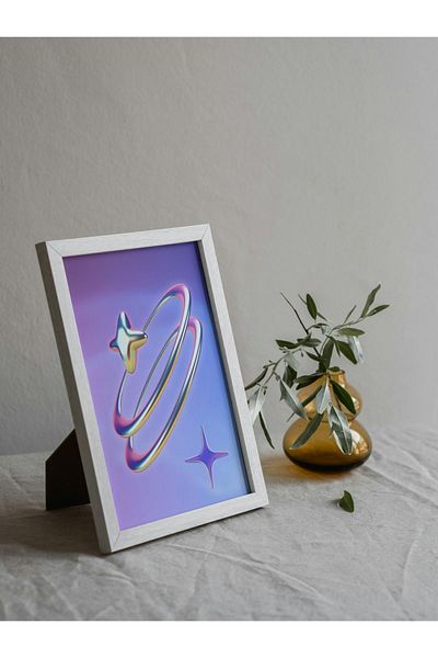 Arthopia Μωβ Ασημί Starry Orbit Hologram Pinterest Πλαίσιο αφίσας Υψηλής ποιότητας Διακοσμητικό Σχέδιο Πίνακας