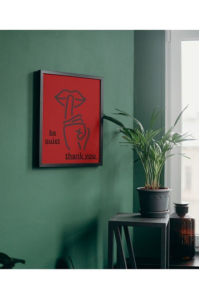 Arthopia Be Quiet Be Silent Mekan Pinterest Διακοσμητική αφίσα με κορνίζα Υψηλής ποιότητας σχεδιαστικός πίνακας