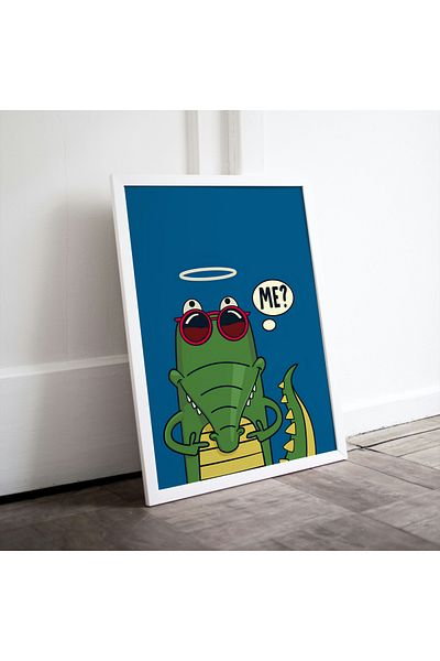 Arthopia Cute Animals Glasses Dinosaur Διακόσμηση Παιδικού Δωματίου Ποιοτική ζωγραφική με κορνίζα