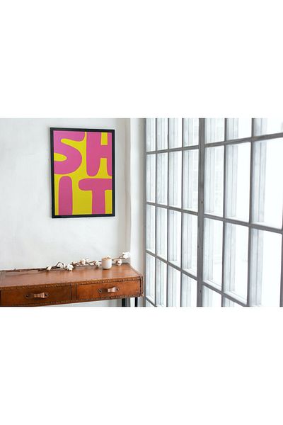 Arthopia Shit Pink Yellow PopArt Δώρο Αφίσα Κορνίζα Καλλιτεχνική Ζωγραφική