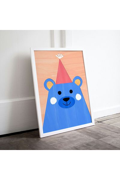 Arthopia Cute Animals Party Teddy Bear Διακόσμηση Παιδικού Δωματίου Ποιοτική ζωγραφική με κορνίζα