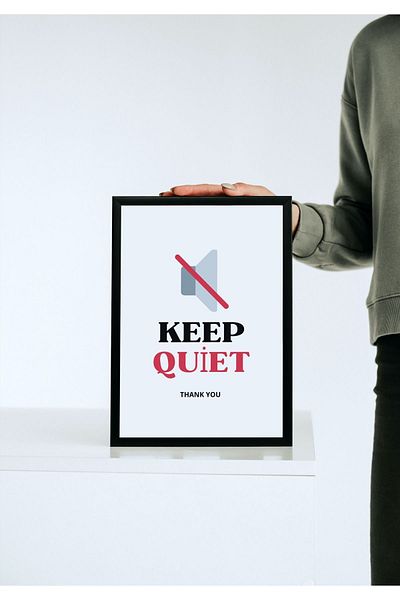 Arthopia Keep Quiet Keep Quiet Design Διακοσμητική αφίσα Πίνακας υψηλής ποιότητας σχεδίου με πλαίσιο