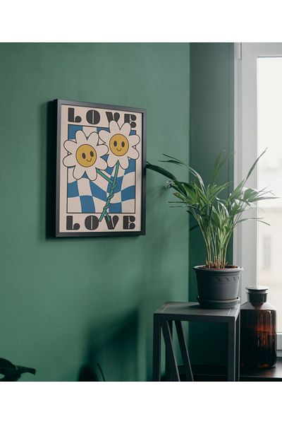 Arthopia Daisy Love Flower Love Pinterest Αφίσα με κορνίζα Υψηλής ποιότητας διακοσμητικό σχέδιο ζωγραφικής