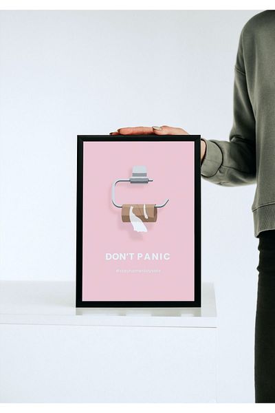 Arthopia Vintage Pinterest Toilet - Πίνακας υψηλής ποιότητας σχεδίου με πλαίσιο αφίσας μπάνιου