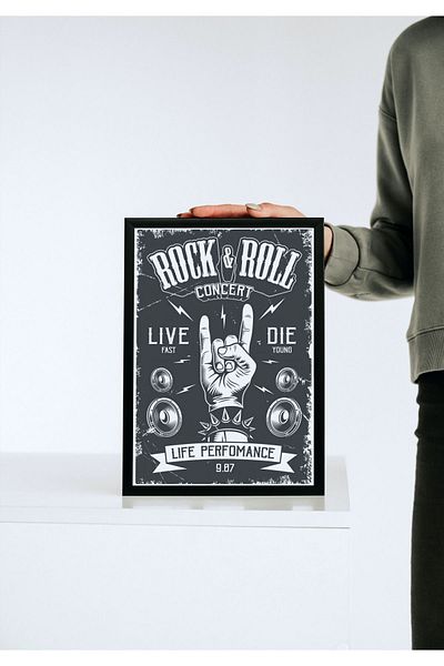 Arthopia Pinterest Rock'n Roll Διακοσμητικό Πλαίσιο Υψηλής Ποιότητας Σχεδιασμός Αφίσας