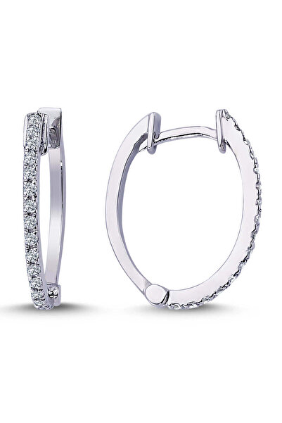 Lova Pırlantalı Oval Halka Küpe - 3030018