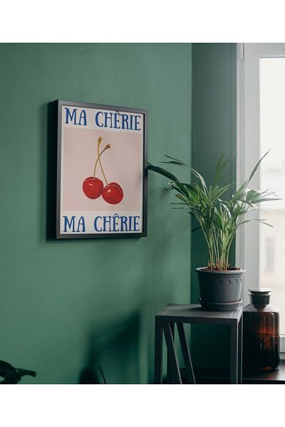 Arthopia Ma Cherie Cherry 90's Gift Αφίσα Πίνακας Καλλιτεχνικού Σχεδιασμού με κορνίζα