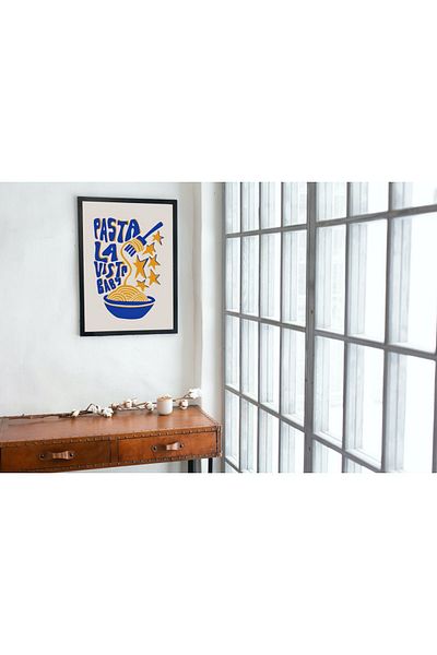 Arthopia Πίνακας καλλιτεχνικής σχεδίασης Pasta La Vista Baby Kitchen Pasta Δώρο με κορνίζα