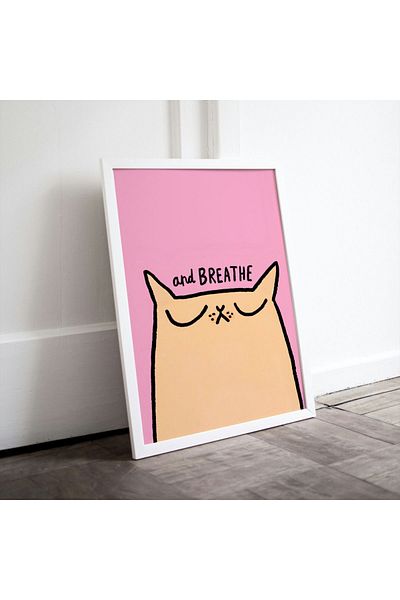 Arthopia And Breathe Meditation Cat Pinterest Αφίσα με κορνίζα Υψηλής ποιότητας διακοσμητικό σχέδιο ζωγραφικής