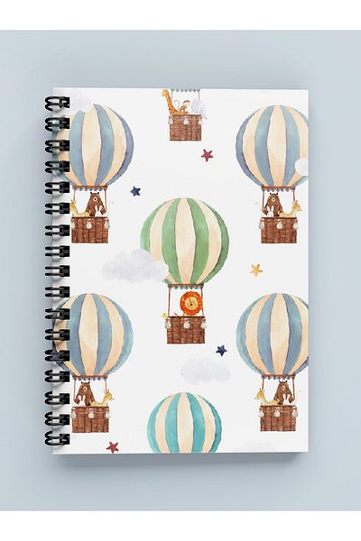 Apeirona Unlined Notebook| 90 Sheets| Steel Spiral| Hard Cardboard Cover