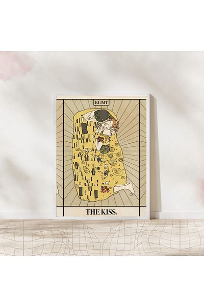 Arthopia Κάρτα Ταρώ The Kiss Pinterest Διακοσμητική αφίσα με κορνίζα Υψηλής ποιότητας σχεδιασμός ζωγραφικής
