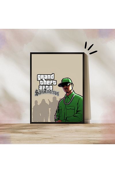 Arthopia GTA San Andreas Cj Πίνακας υψηλής ποιότητας σχεδίου με κορνίζα αφίσας