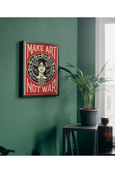 Arthopia Make Art Not War Woman Feminism 8 Μαρτίου Pinterest Πλαίσιο αφίσας Τραπέζι σχεδίασης υψηλής ποιότητας