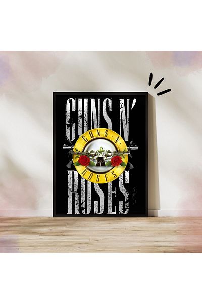 Arthopia Αφίσα Guns N' Roses Pinterest Πίνακας υψηλής ποιότητας με πλαίσιο