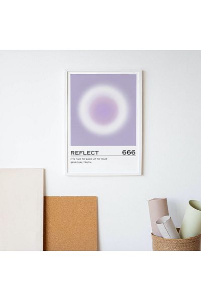 Arthopia Reflect Feel Reflect 666 Angel Numbers Δώρο Αφίσα Πίνακας Καλλιτεχνικού Σχεδιασμού με κορνίζα