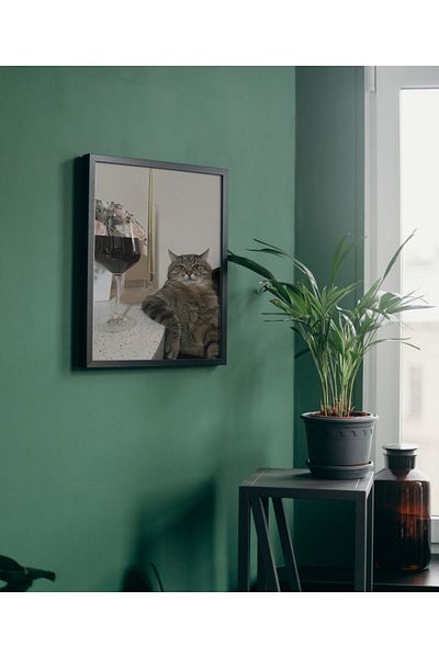 Arthopia Winegrower Cat Efkarlı Cat Pinterest Αφίσα με κορνίζα Δώρο Διακόσμηση Σχέδιο Ζωγραφική