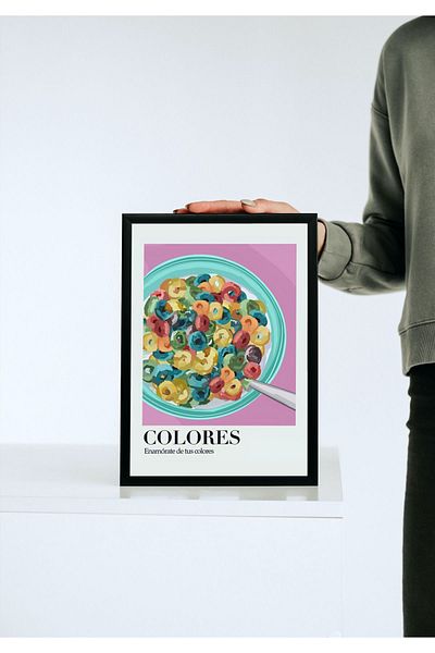Arthopia Colores PopArt Corn Flakes Pinterest Αφίσα με κορνίζα Υψηλής ποιότητας διακοσμητικό σχέδιο ζωγραφικής