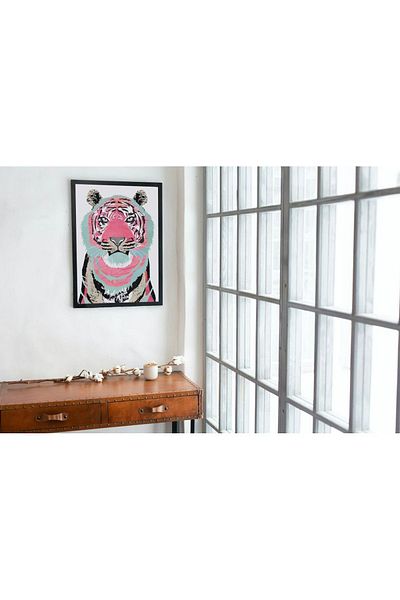 Arthopia Πολύχρωμο πορτρέτο τίγρης Tiger Pinterest Δώρο Αφίσα Πίνακας Καλλιτεχνικού Σχεδιασμού με κορνίζα