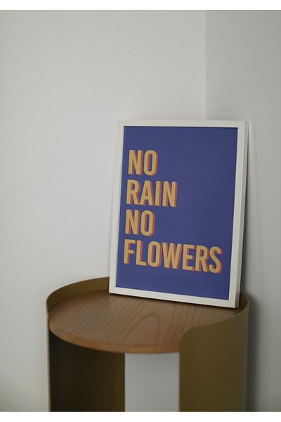 Arthopia Girl Motivation No Rain No Flowers Pinterest Πίνακας σχεδίασης δώρου με πλαίσιο