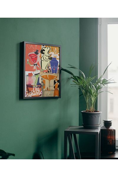 Arthopia Καφέ και μόδα Pinterest Πίνακας καλλιτεχνικού σχεδιασμού με κορνίζα
