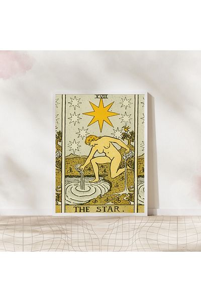 Arthopia Κάρτα Ταρώ The Star Pinterest Διακοσμητική αφίσα με κορνίζα Υψηλής ποιότητας σχεδιασμός ζωγραφικής