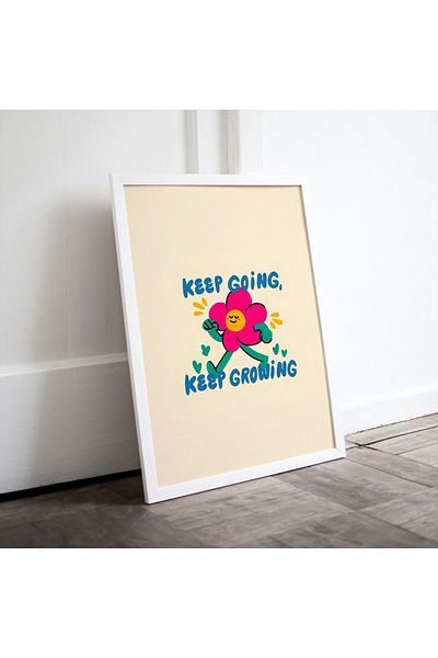 Arthopia Keep Going Keep Growing Pinterest Πίνακας σχεδίασης διακόσμησης υψηλής ποιότητας με πλαίσιο αφίσας