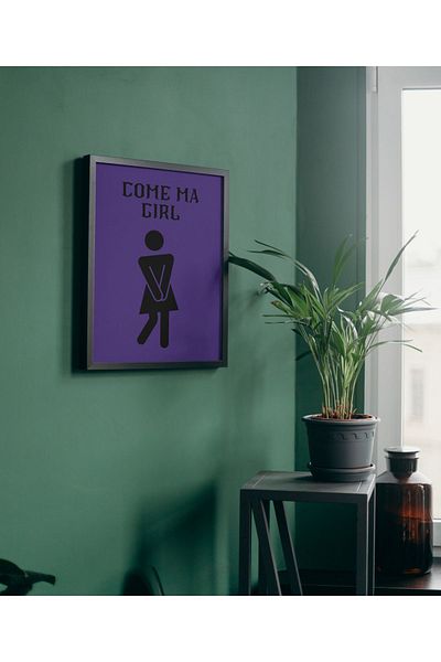 Arthopia Γυναικεία τουαλέτα Come Ma Girl WC Διακόσμηση Αφίσα Πλαίσιο Υψηλής Ποιότητας Σχεδιασμός Ζωγραφική