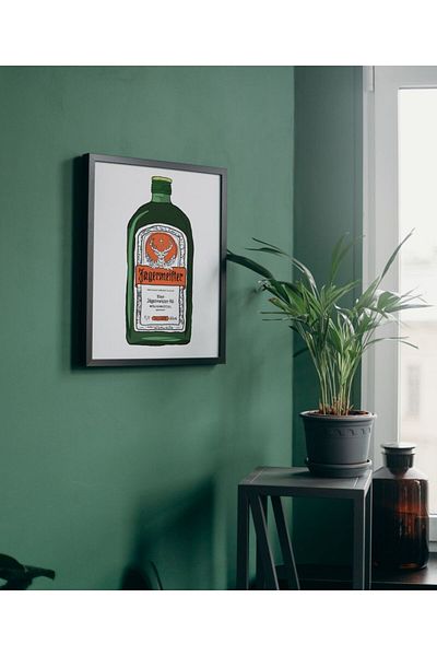 Arthopia Μονό Jagermeister Alcohol Pinterest Πίνακας καλλιτεχνικού σχεδιασμού με πλαίσιο αφίσας