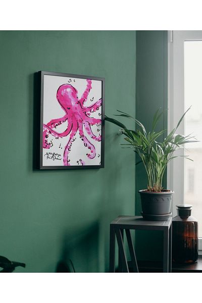 Arthopia Ροζ χαριτωμένο χταπόδι Sweety Octopus Pinterest Δώρο Αφίσα Πλαίσιο Καλλιτεχνικό Σχέδιο Πίνακας