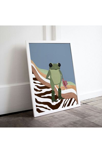 Arthopia Cowboy Frog Frog Pinterest Πλαίσιο αφίσας Υψηλής ποιότητας ζωγραφική σχεδίου
