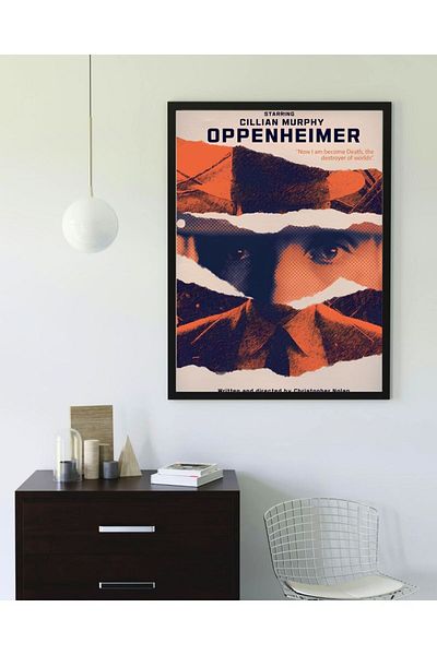 Arthopia Αφίσα ταινίας Oppenheimer 2 Δώρο Pinterest Πίνακας καλλιτεχνικού σχεδιασμού με κορνίζα