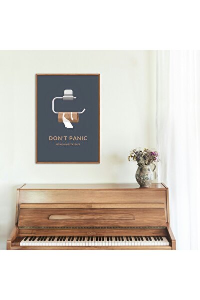 Arthopia Dont Panic Stay Home Banyo Ve Tuvalet Çerçevesiz Duvar Tablosu Poster