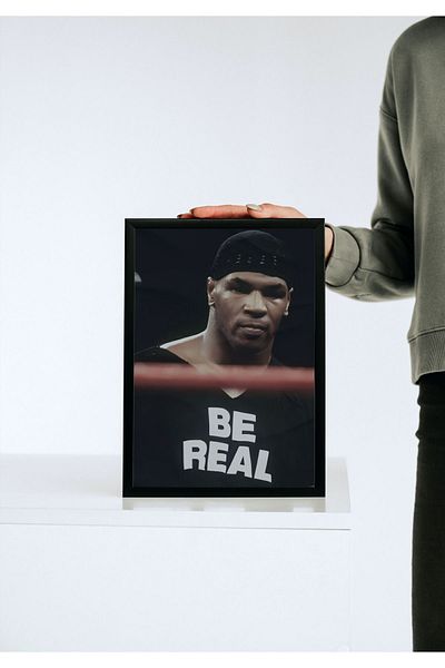 Arthopia Mike Tyson Boxing - Be Real Πίνακας υψηλής ποιότητας σχεδίου με πλαίσιο αφίσας