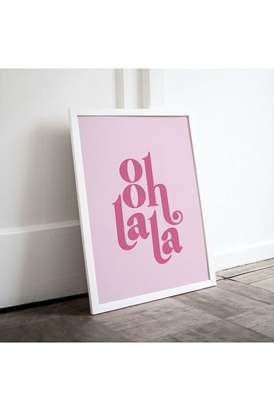 Arthopia Oh La La Pink Pastel Pinterest Αφίσα με κορνίζα Υψηλής ποιότητας διακοσμητικό σχέδιο ζωγραφικής