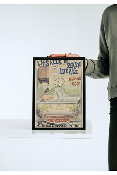 Arthopia Vintage Pinterest Μπανιέρα Μπάνιου Αφίσα Πίνακας Σχεδιασμού Υψηλής Ποιότητας με Πλαίσιο
