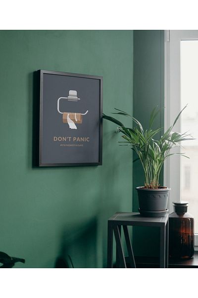 Arthopia Vintage Pinterest Toilet - Πίνακας υψηλής ποιότητας σχεδίου με πλαίσιο αφίσας μπάνιου