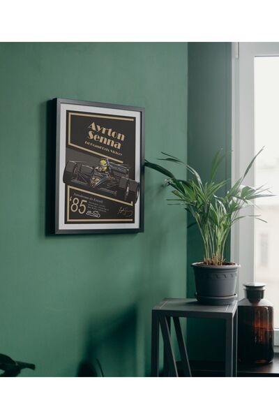 Arthopia Formula 1 Ayrton Senna Poster Çerçeveli Yüksek Kaliteli Tasarım Tablo