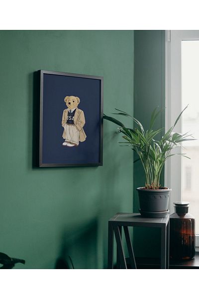 Arthopia Teddy Bear Ανδρικό αρκουδάκι Ζευγάρι Δώρο για την Ημέρα του Αγίου Βαλεντίνου Αφίσα Πλαίσιο Καλλιτεχνικό Σχέδιο Πίνακας