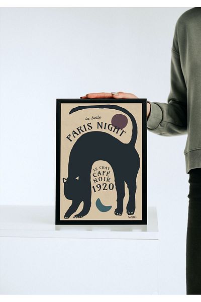 Arthopia Paris Night Cafe Noir Cat Cat Pinterest Αφίσα με κορνίζα Υψηλής ποιότητας διακοσμητικό σχέδιο ζωγραφικής