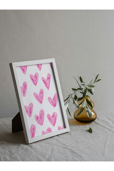 Arthopia Ροζ παστέλ καρδιές Ροζ καρδιές Pinterest Αφίσα με κορνίζα Υψηλής ποιότητας διακοσμητικό σχέδιο ζωγραφικής