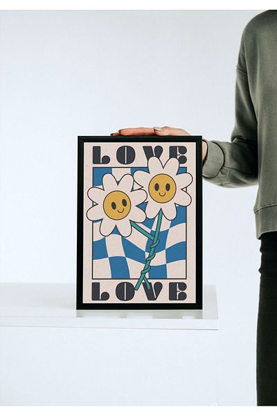 Arthopia Daisy Love Flower Love Pinterest Αφίσα με κορνίζα Υψηλής ποιότητας διακοσμητικό σχέδιο ζωγραφικής
