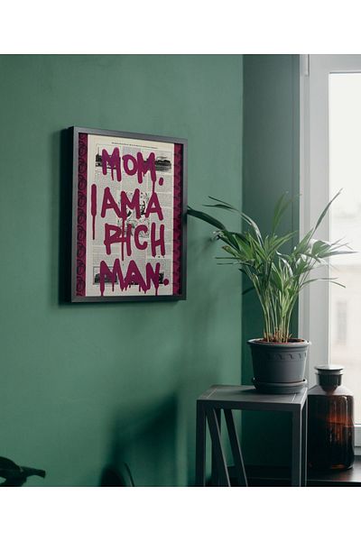 Arthopia Μαμά είμαι πλούσιος άντρας Pinterest Πίνακας σχεδίασης δώρου με πλαίσιο
