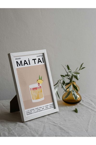 Arthopia Mai Tai Classic Classic Cocktail Alcohol Pinterest Πλαίσιο αφίσας Υψηλής ποιότητας διακοσμητικό σχέδιο ζωγραφικής